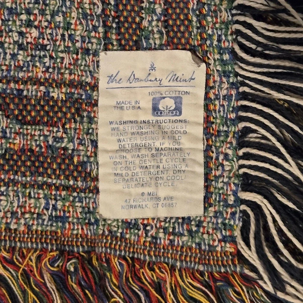 Danbury Mint‎ German Shepherd Woven Tapestry Throw Blanket 49x61 USA Cotton